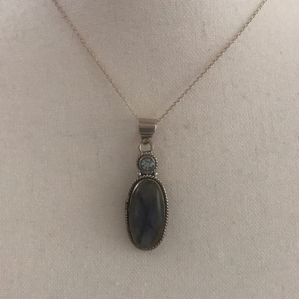 NWT sterling silver blue topaz & labradorite!